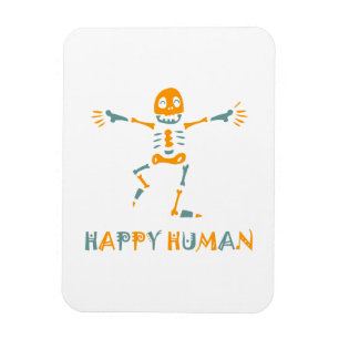 Happy human skeleton magnet