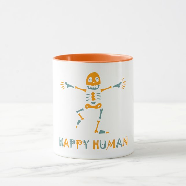 Happy human skeleton mug (Center)