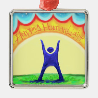 Happy HumanLight Metal Ornament