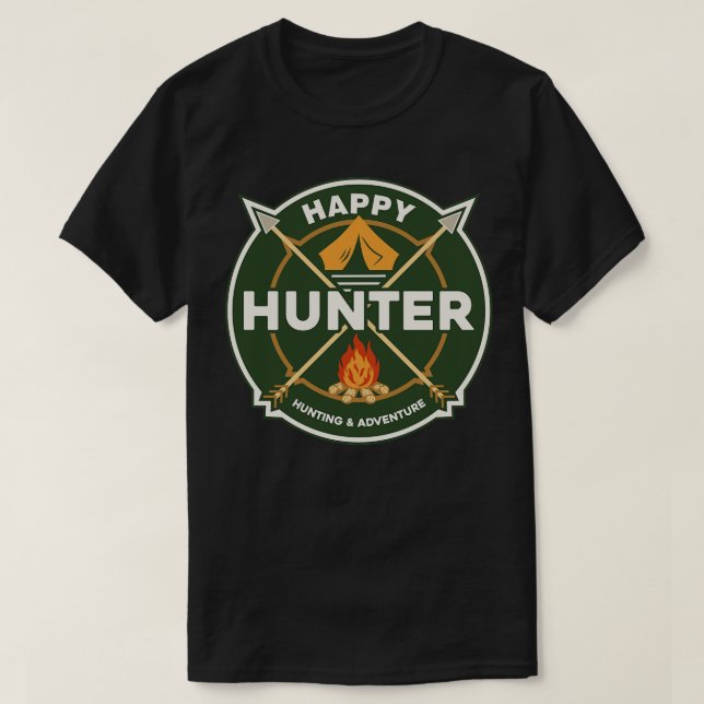 HAPPY HUNTER BADGE T-Shirt (Design Front)