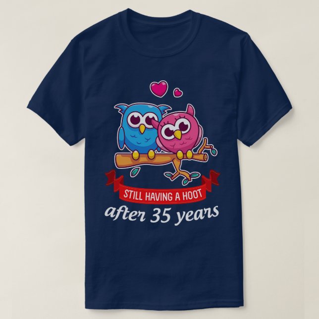 Happy Hus Wife Mother Father Owl Couple Still Havi T-Shirt (Design Front)