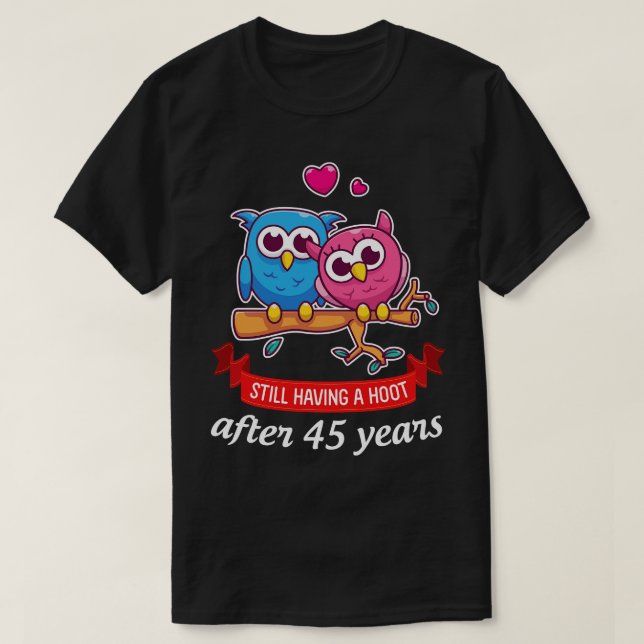 Happy Hus Wife Mother Father Owl Couple Still Havi T-Shirt (Design Front)