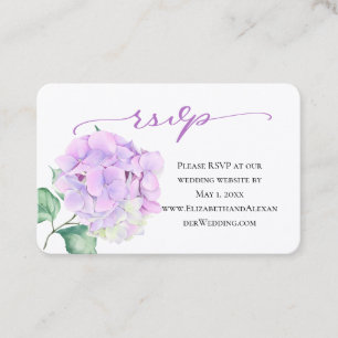 Happy Hygrangea Wedding Website RSVP Business Card