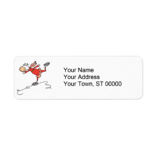 happy ice skating cow return address label