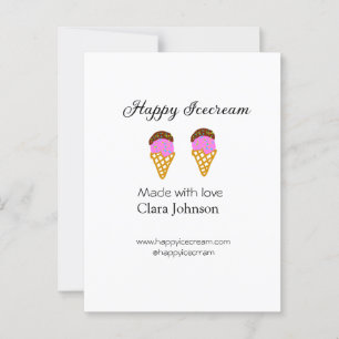 Happy Icecream add name website social media Postcard