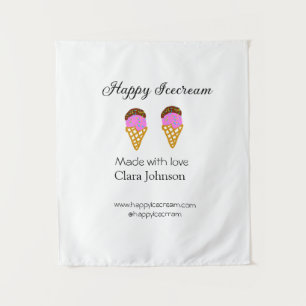 Happy Icecream add name website social media Tapestry