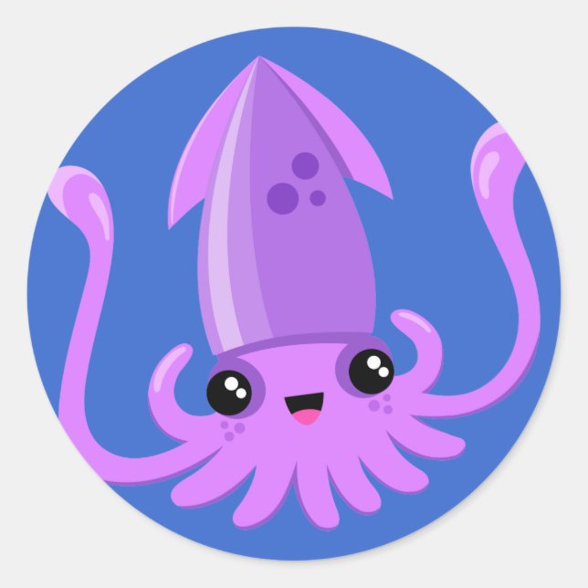 Happy Ika Classic Round Sticker (Front)