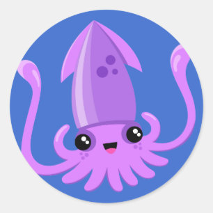Happy Ika Classic Round Sticker