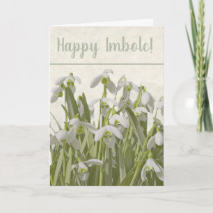 Happy Imbolc Snowdrops Holiday Card