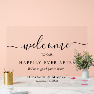 Happy Immediately After The Golden Wedding Acrylic Sign