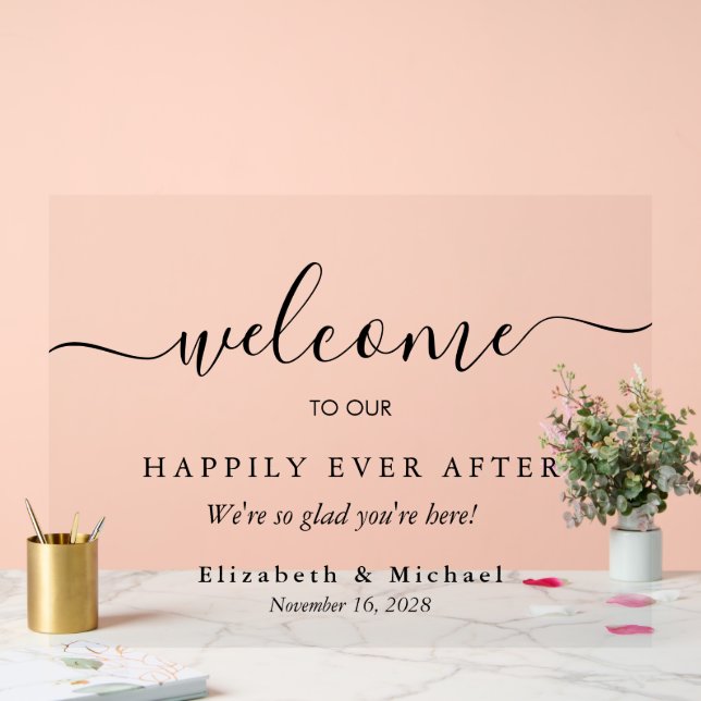 Happy Immediately After The Golden Wedding Acrylic Sign (Wedding)