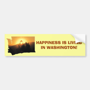 Happy in Washington State Bumper Sticker