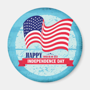 Happy Independance Day American Flag Illustration Magnet