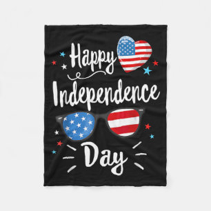 Happy Independence Day 1776 Women American Flag Fleece Blanket