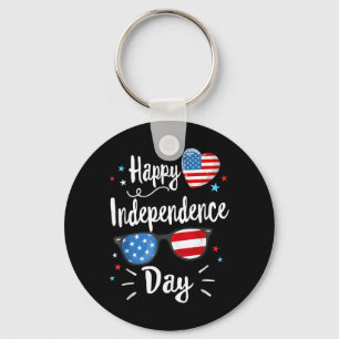 Happy Independence Day 1776 Women American Flag Key Ring