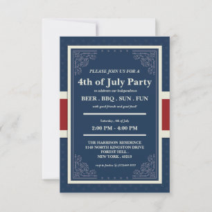 Happy Independence Day 4th of July Invitation