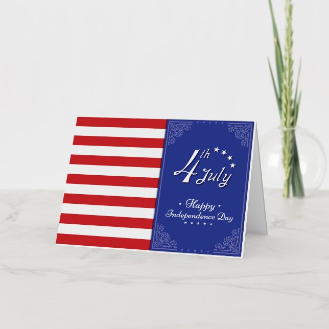 Happy Independence Day America  Foil Greeting Card (Front)