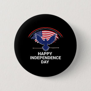 Happy Independence day American Eagle Happy 4th of 6 Cm Round Badge