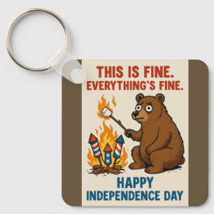 Happy Independence Day Bear  Key Ring