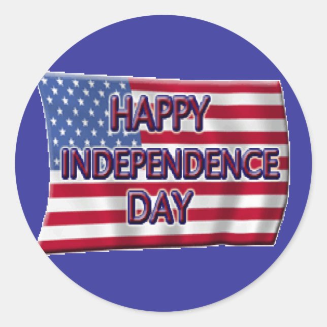 Happy Independence Day Classic Round Sticker (Front)