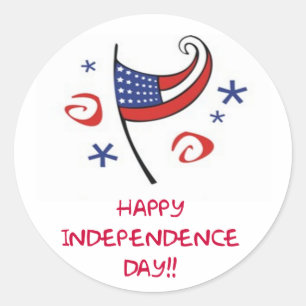 Happy Independence Day Classic Round Sticker