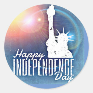 Happy Independence Day Classic Round Sticker