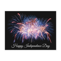 Happy Independence Day Colourful Fireworks Display