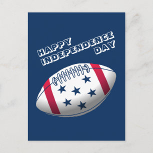 Happy Independence Day Football Holiday Postcard