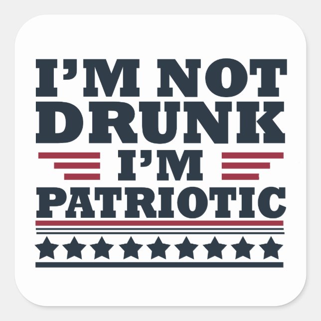 Happy independence day funny 4th of july square sticker (Front)