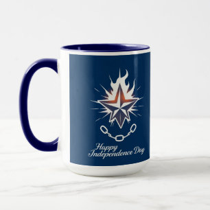 Happy Independence Day Glowing Lone Star Mug