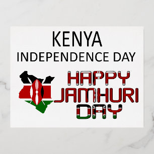 Happy Independence Day: Kenya Jamhuri Day Special Foil Holiday Postcard