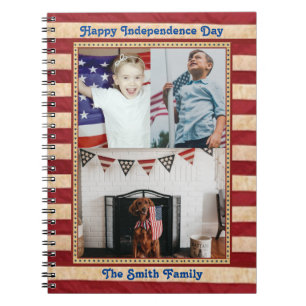 Happy Independence Day Patriotic Custom 3 Photo No Notebook