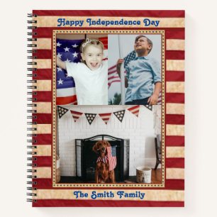 Happy Independence Day Patriotic Custom 3 Photo Notebook