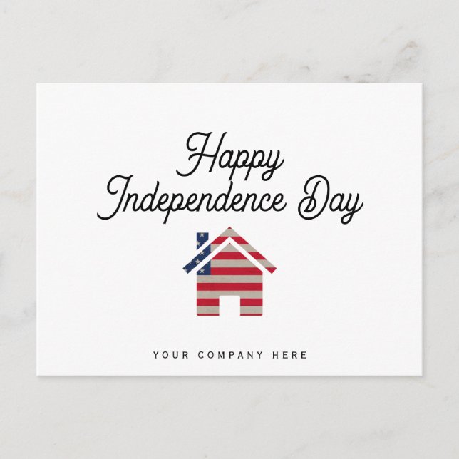 Happy Independence Day Real Estate House Postcard (Front)