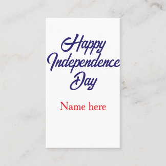 happy independence day red blue name american day business card