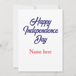 happy independence day red blue name american day invitation
