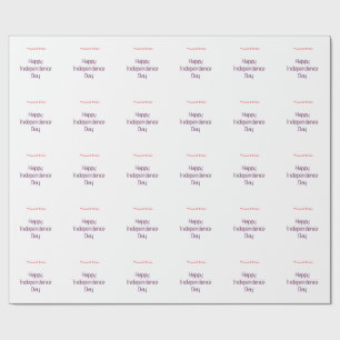 happy independence day red blue name date simple wrapping paper