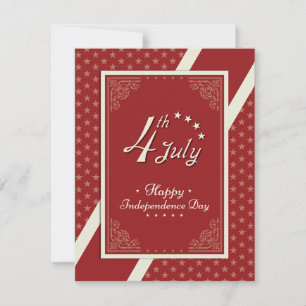Happy Independence Day Red Holiday Card