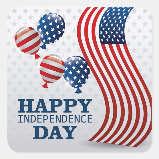 Happy Independence Day Square Sticker (Front)