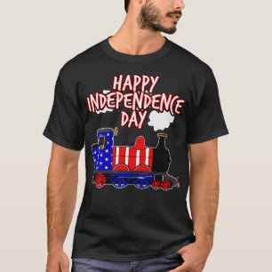Happy Independence Day Train American Flag USA 4th T-Shirt