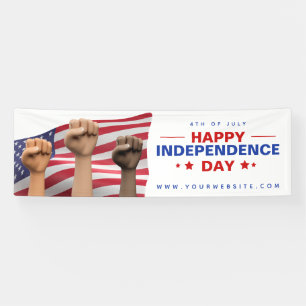 Happy Independence Day USA 4th of July Canvas Banner