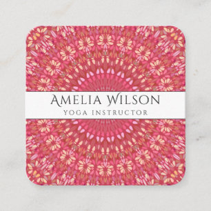 Happy Indian Summer Mandala Square Business Card