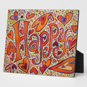 Happy Inspirational Word Painting Poem Plaque