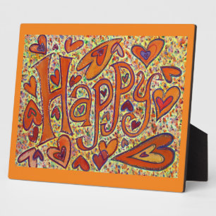 Happy Inspirational Word Painting Poem Plaque