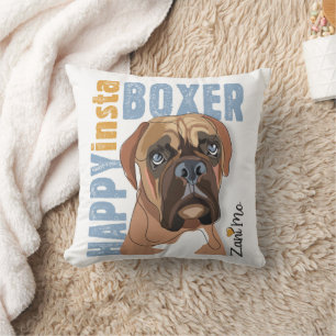Happy Insta Boxer - Zani Mo Dog Cushion