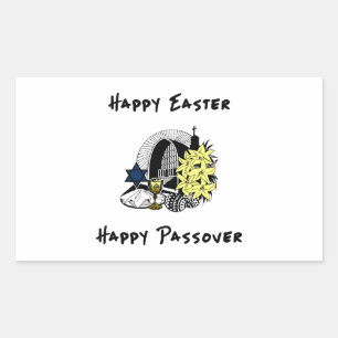 Happy Interfaith Easter and Passover Rectangular Sticker