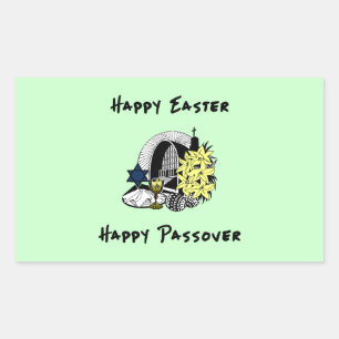 Happy Interfaith Easter and Passover Rectangular Sticker