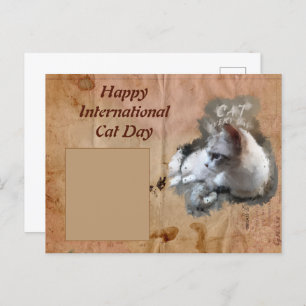 Happy International Cat Day Postcard