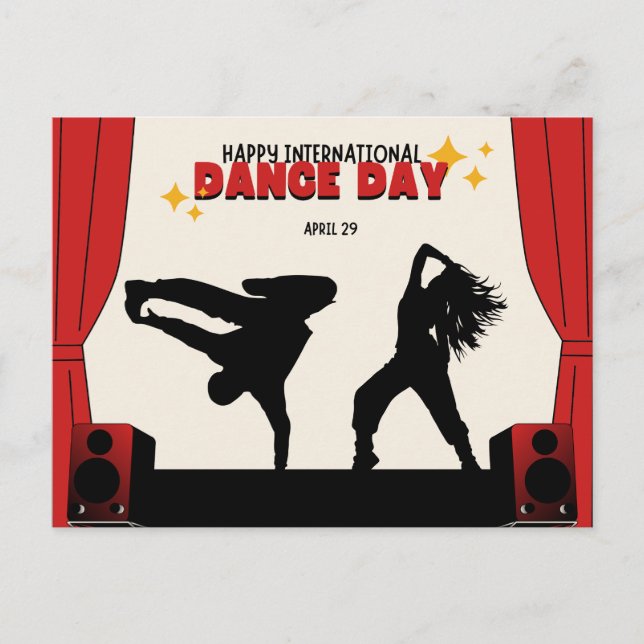 Happy International Dance Day | World Dance Day Postcard (Front)