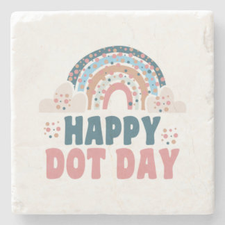 Happy International Dot Day 2022 Polka Dot Day Stone Coaster